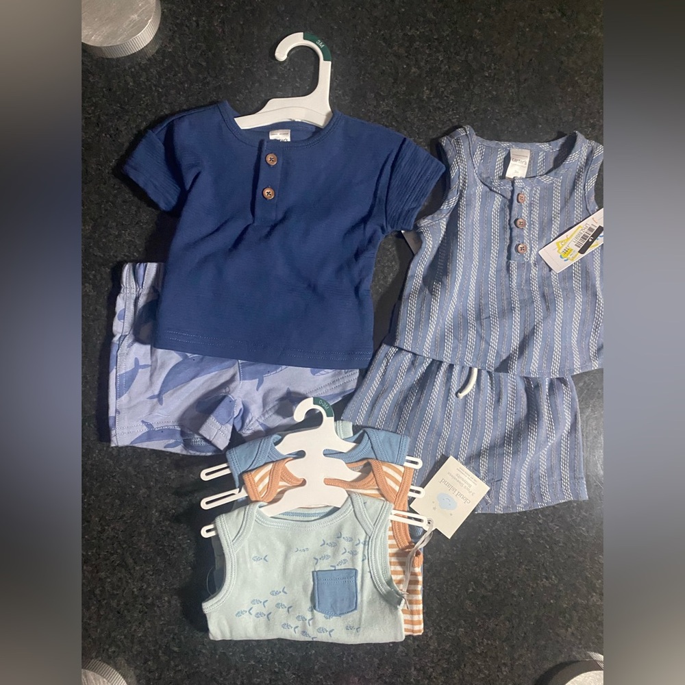 Carter's Blue and White Kids Matching Sets